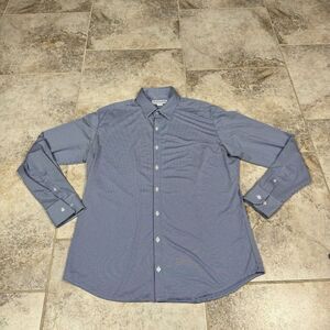 Mizzen Main Performance Shirt Mens Medium Classic Fit Button Up Gingham Blue